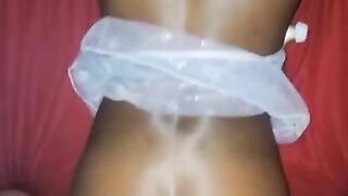 Beautiful ebony ass takes white cock- cumshot