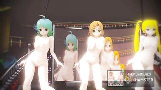 mmd R18 Mian, Riho, Amane, Nonono Ghost Dance BITCH HERO 3D HENTAI