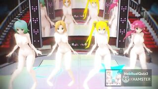 mmd R18 Mian, Riho, Amane, Nonono Ghost Dance BITCH HERO 3D HENTAI