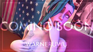 COMING SOON - uwu warner - blue hair girl jinx fingering and masturbates in her bedroom