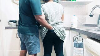 Indian Wife's Ass Spanked, fingered and Boobs Squeezed in the Kitchen