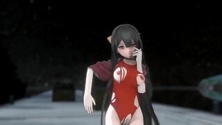 Kamikaze Hentai Dance Kantai Collection Torn Clothes 3D - Black Hair Color Edit Smixix