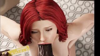 Black Widow Sucking Big Black Cock (BBC Deep Throat, Intense Deep Blowjob) gamingarzia