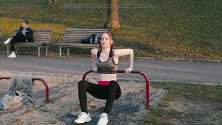 Isabella Both Tries Yoga - Clip 1 - Fitness Girl in Yoga Pants Is Doing Her Exercises in Public - Forevertight