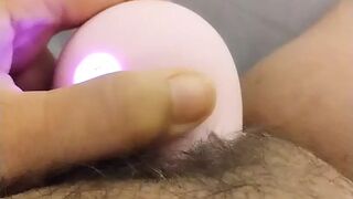 Swollen clit Cum shot with clitoral rose vibrator clit contracting & pulsating