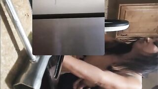 Pocahotass Gets Bent Over Kitchen Oven With Huge Tits And High Heels, White Dude so excite!!!!!!!!!!