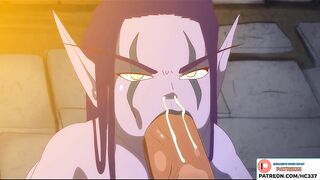 DARK ELF DO DEEP BLOWJOB AND GETTING CUM - WORLDOF WARCRAFT HENTAI ANIMATED 4K 60FPS