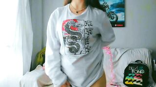 Part 2- Just a cute girl in a big shirt having fun and masturbation alone at home