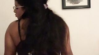 Sexy latina dancing moving her ass with sexy lingerie