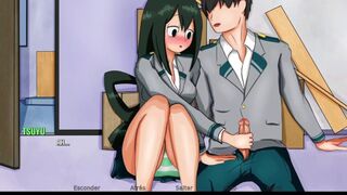 Masturbando a la bella Tsuyu de My Hero Academy - RE:Hero Academy