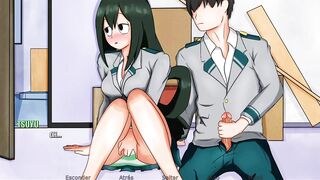 Masturbando a la bella Tsuyu de My Hero Academy - RE:Hero Academy