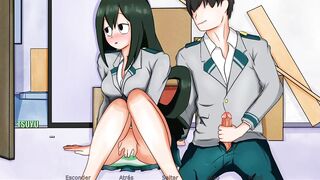 Masturbando a la bella Tsuyu de My Hero Academy - RE:Hero Academy