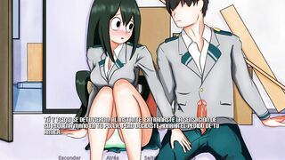 Masturbando a la bella Tsuyu de My Hero Academy - RE:Hero Academy