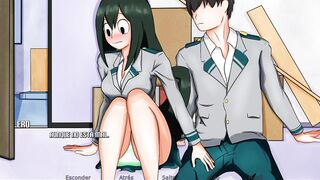 Masturbando a la bella Tsuyu de My Hero Academy - RE:Hero Academy