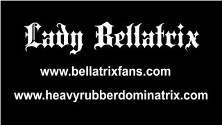 Rubber Breath Control - Lady Bellatrix uses rebreather bag on her rubber gimp