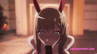 Hot Blonde Bunny Gives Blowjob then Gets Creampied - Uncensored 1080P Cartoon