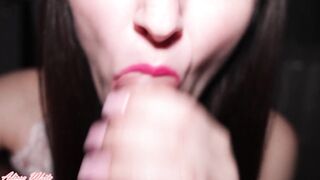 Sensual lips Making A gentle Blowjob. POV.