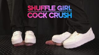 Shuffle Girl Cock Crush in White Platform Sneakers - Shoejob, Trampling, Sneakers, White Puma