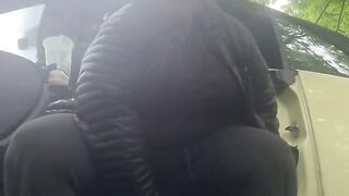 Bbw holds her pee all day & explodes while parked in a busy parking lot