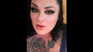 Sexy BBW with tattoos smoking